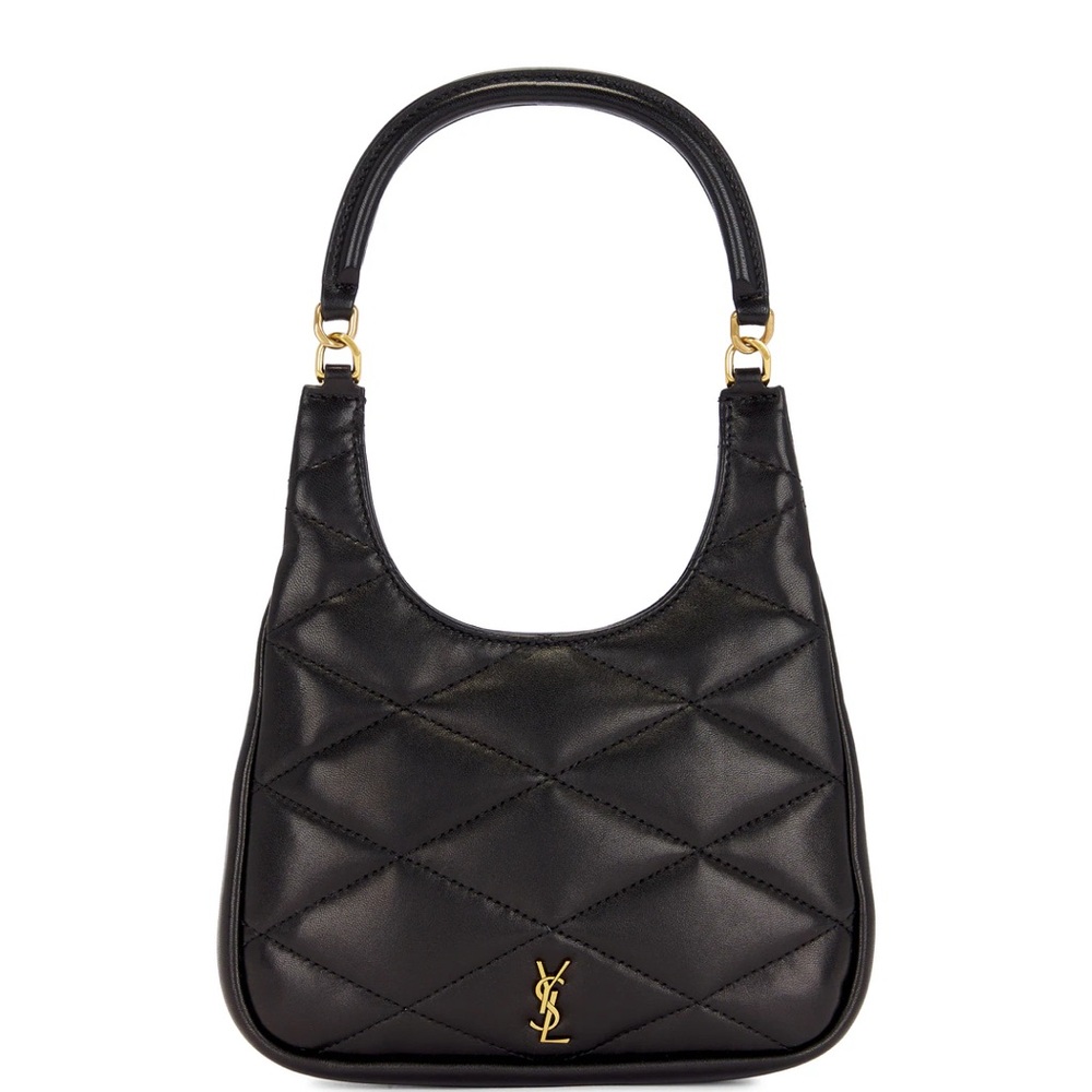 Yves Saint Laurent Black and Gold Quilted Shoulder Bag - Picture 6 of 12